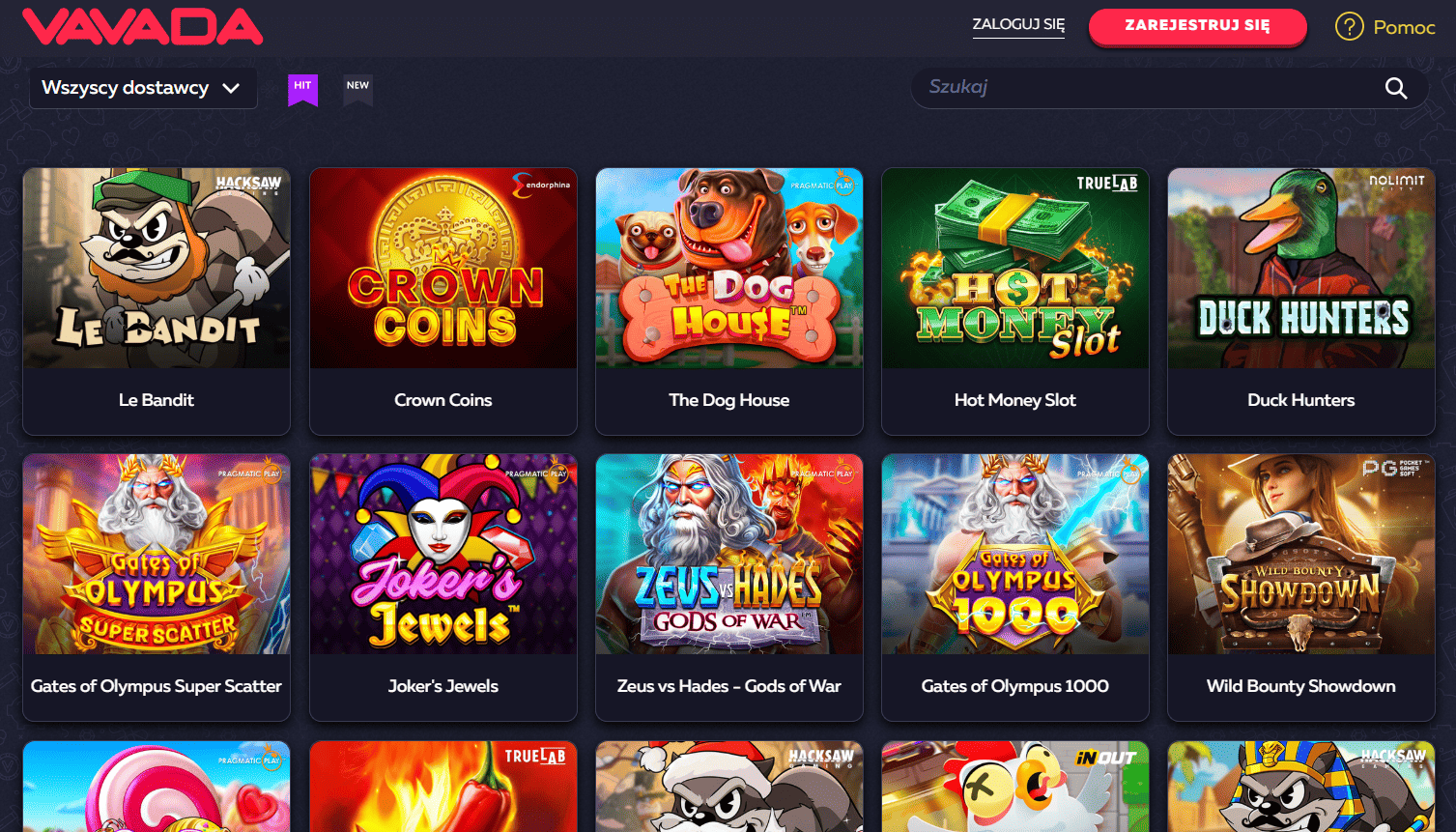 Gry i automaty w Vavada Kasyno